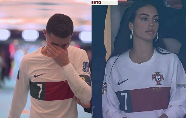 ردة فعل جورجينا أثناء بكاء كريستيانو رونالدو بعد خروجهم من كأس العالم .. اللقطة التي لم يشاهدها أحد .. صور