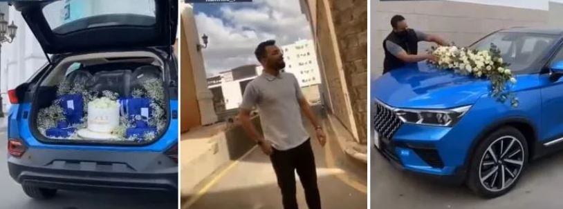 فتاة سعودية تهدي موظفا يعمل لديها سيارة فارهة..لن تصدق ردة فعلة