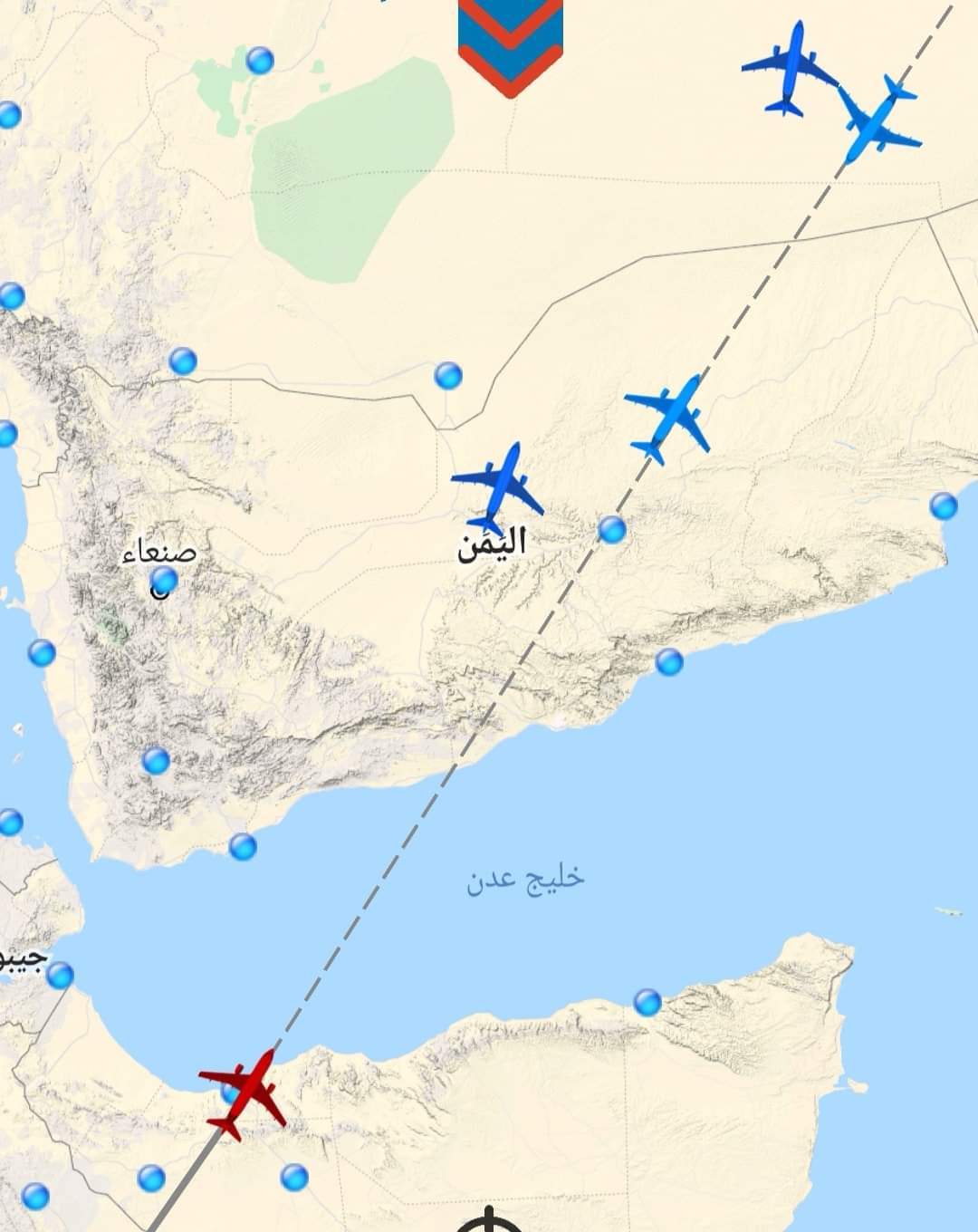 الطيران يعبر الأجواء اليمنية